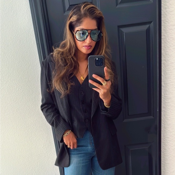 Classic Black Pinstripe Blazer, vest and pant suit set - Picture 3 of 3